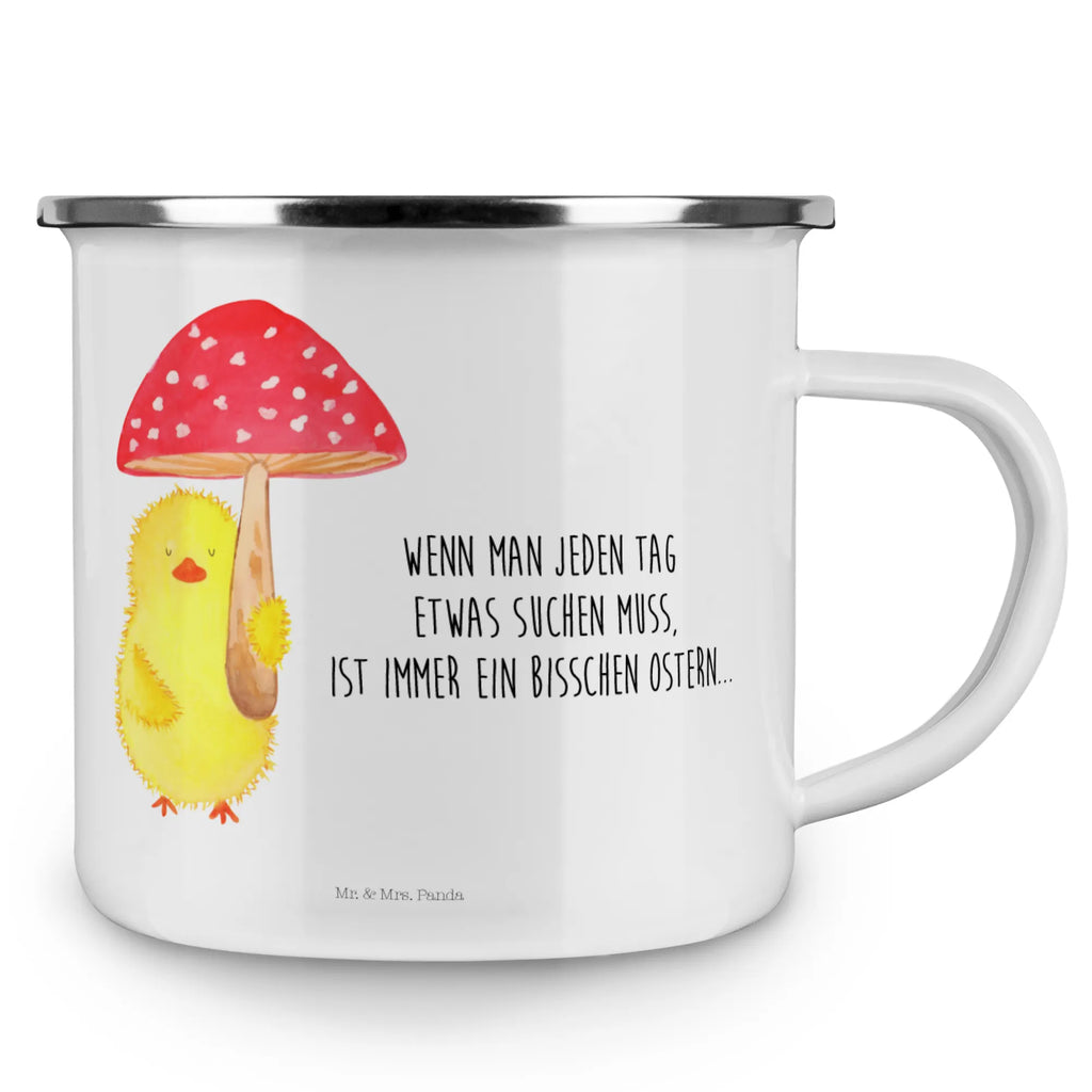 Kempingowy kubek emaliowany pisklę muchomor czerwony Wielkanoc, zajączek wielkanocny, prezenty wielkanocne, gniazdo wielkanocne, dekoracje wielkanocne, prezenty na Wielkanoc, prezent wielkanocny, prezenty wielkanocne dla dzieci, Wielkanoc dla dzieci