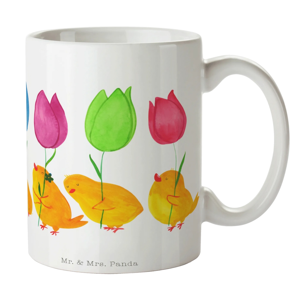 Mug chick parade Easter bunny, Flowers, Tulips, Chicks, Easter greetings, Happy Easter