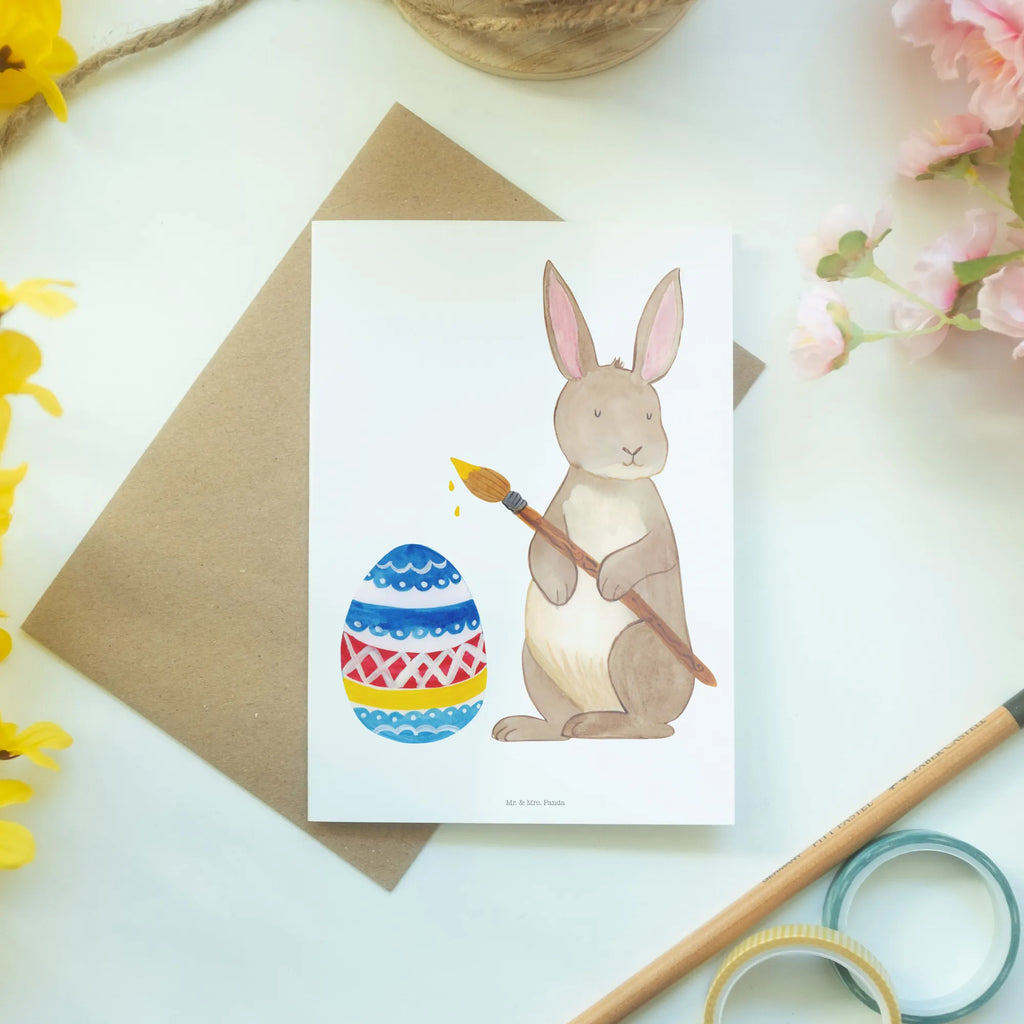 Grußkarte Hase Eiermalen Geburtstagskarte, Glückwunschkarte, Klappkarte, Hochzeitskarte, Einladungskarte, Grußkarte, Ansichtskarten, Karte, Ostern, Osterhase, Ostergeschenke, Osternest, Osterdeko, Geschenke zu Ostern, Ostern Geschenk, Ostergeschenke Kinder, Ostern Kinder, Osterei, Eiermalen, bemalte Ostereier, Ostergrüße, Osterblume, Frohe Ostern, Kaninchen, Hase