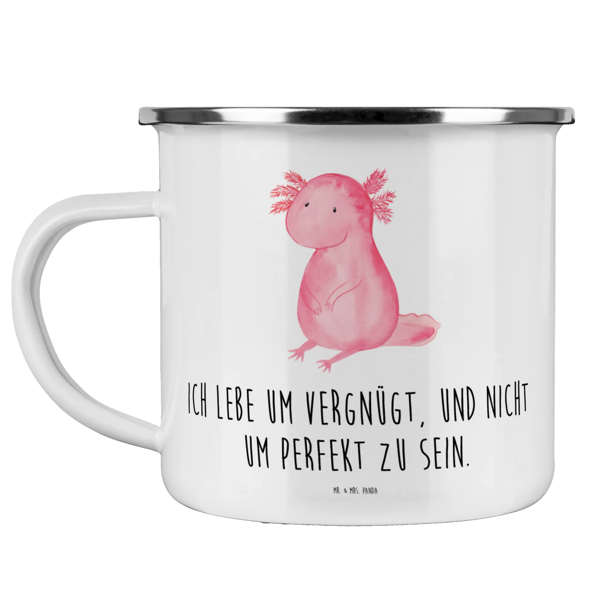 Camping Emaille Tasse Axolotl Niedlich blechbecher, metallbecher, Haferl, Blechtasse, Motivtasse, Emaille Becher, Outdoor Tasse, Campingbecher, Emaille Tasse, reisetasse, Outdoor Becher, Tasse Emaille, Emailletasse, emaillebecher, Kaffeepott, outdoortasse, becher emaille, Pott, wandertasse, Teetasse, Teebecher, Reisebecher, Campingtasse, wanderbecher, Molch, Axolotl, Vergnügt, Liebe, Lebensstil, Freundin, Lebensweisheit, Axolot, Zufrieden, Weisheit, Fröhlich