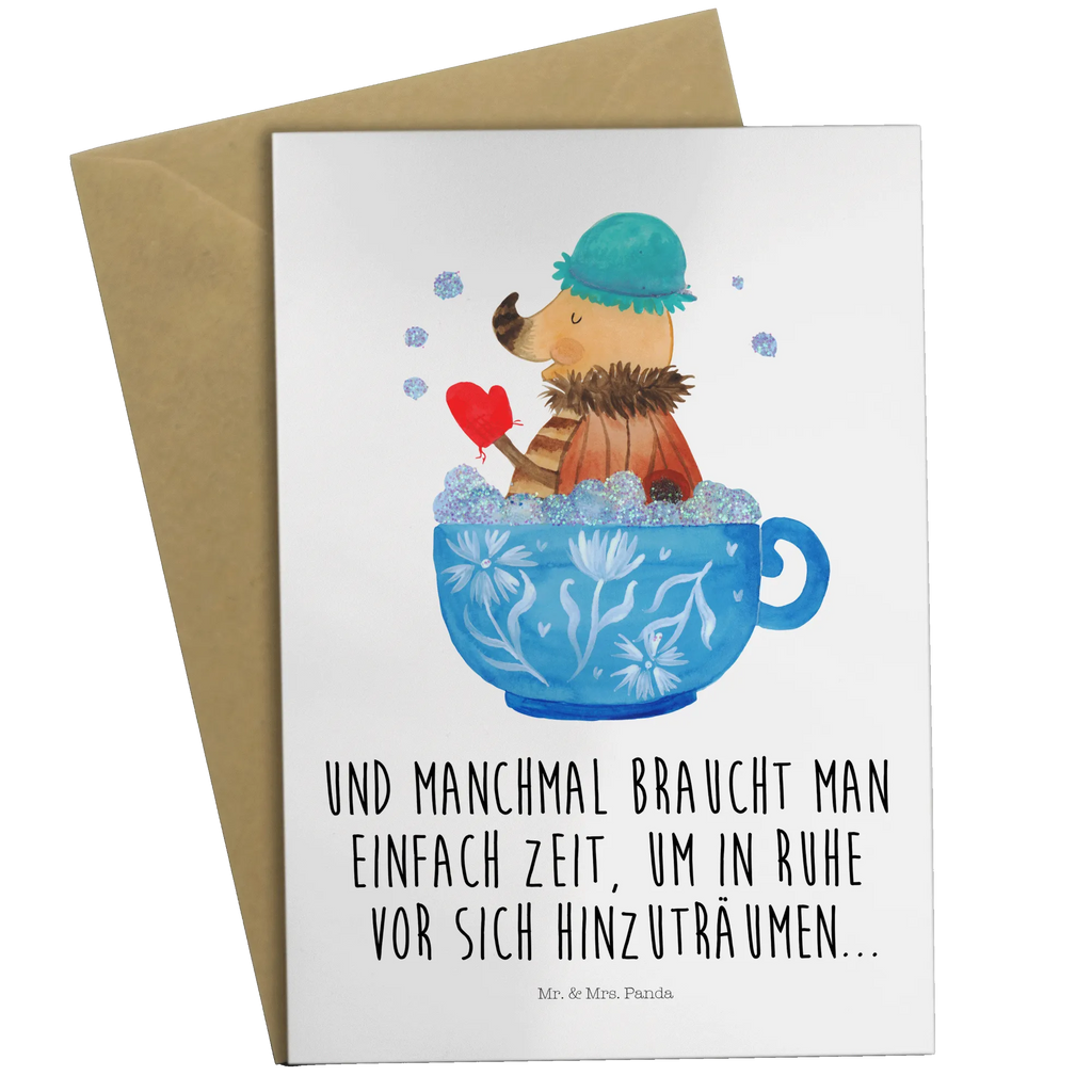 Greetings card Moth foam bath folding card, birthday card, wedding card, greeting card, invitation card, small animals, cute, funny, cute animal motives, hand drawn, small world, funny sayings, good mood, happy, gifts, gift ideas, special gifts, animal lover, card, time management, Moth, goals, bath, dreaming, bubble bath, WC, dreamy, cup, bathroom, bathroom decoration, bathing