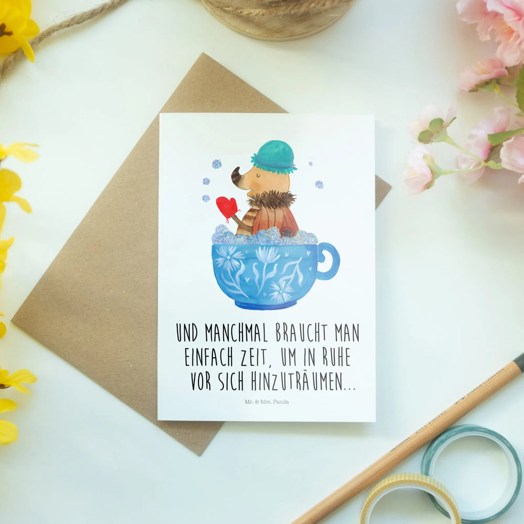 Greetings card Moth foam bath folding card, birthday card, wedding card, greeting card, invitation card, small animals, cute, funny, cute animal motives, hand drawn, small world, funny sayings, good mood, happy, gifts, gift ideas, special gifts, animal lover, card, time management, Moth, goals, bath, dreaming, bubble bath, WC, dreamy, cup, bathroom, bathroom decoration, bathing