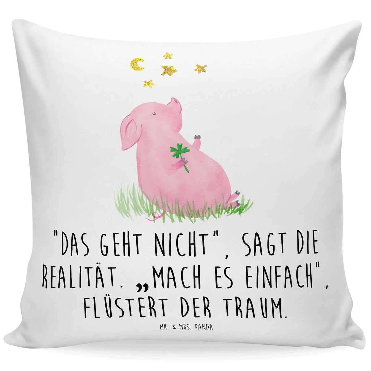 Cushion Pig Luck cute, cute animal motives, hand drawn, funny sayings, good mood, special gifts, gift ideas, animal lover, small animals, gifts, card, Lucky bastard. Luck, lucky charm, stars, asterisks, piglet, goals