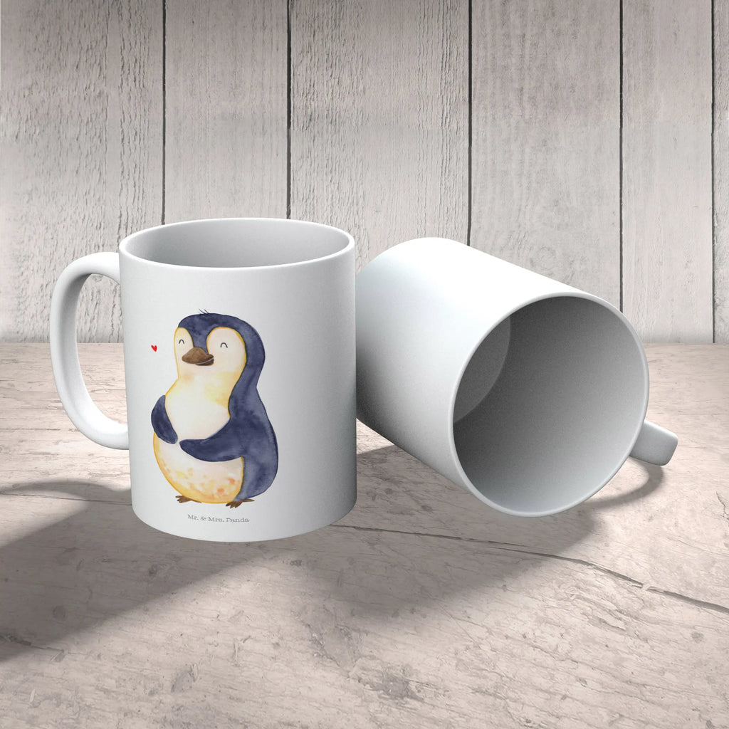 Child's mug Penguin diet camping mug, coffee cup, plastic cup, mug, drinking cup, kindergarten, Penguin, North Pole, Winter, Penguins, motivation, body love, losing weight, penguin, self-respect, self-love, penguins, weight, diet