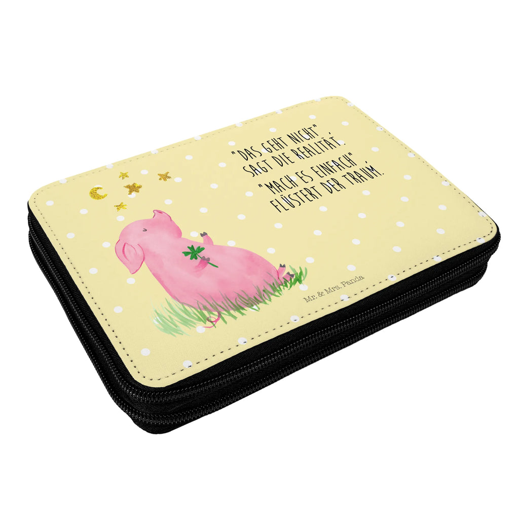 Leather folder Pig Luck Stifte Etui, Kind, Schüler, Grundschule, Motiv, Kinder Federmappe, Federmappe, Geschenk, Schülerin, Federmäppchen, Federmappe Einschulung, Federmäppchen bedruckt, Schule, Büro Stifte Etui, Einschulung, Stifterolle, Stiftetasche, Bestückte Federmappe, Tiermotive, Gute Laune, lustige Sprüche, Tiere, Glücksbringer, Schweinchen, Sterne, Träume, Ziele, Schwein, Sernchen, Glücksschwein. Glück, Motivation