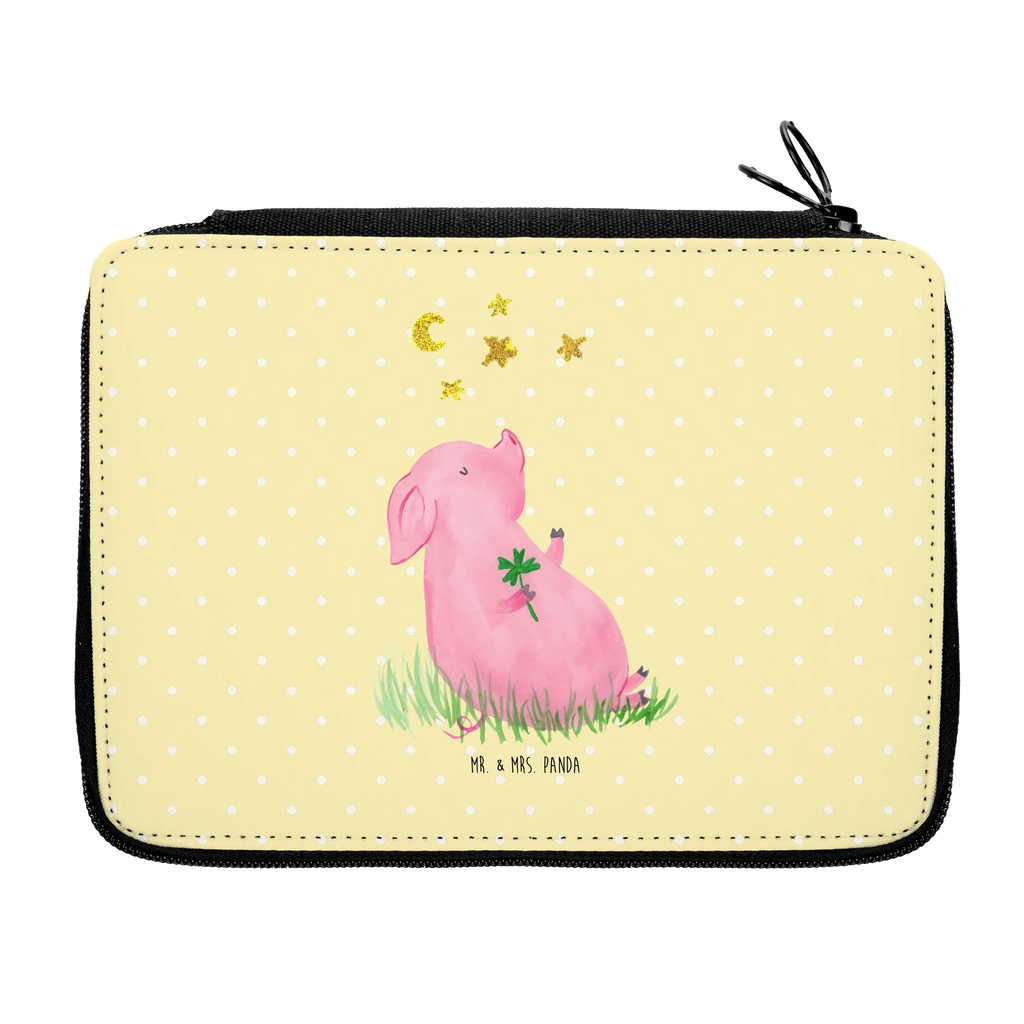 Leather folder Pig Luck Stifte Etui, Kind, Schüler, Grundschule, Motiv, Kinder Federmappe, Federmappe, Geschenk, Schülerin, Federmäppchen, Federmappe Einschulung, Federmäppchen bedruckt, Schule, Büro Stifte Etui, Einschulung, Stifterolle, Stiftetasche, Bestückte Federmappe, Tiermotive, Gute Laune, lustige Sprüche, Tiere, Glücksbringer, Schweinchen, Sterne, Träume, Ziele, Schwein, Sernchen, Glücksschwein. Glück, Motivation