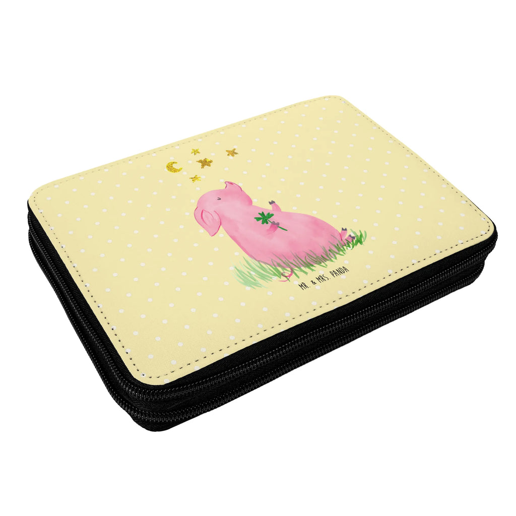 Leather folder Pig Luck Stifte Etui, Kind, Schüler, Grundschule, Motiv, Kinder Federmappe, Federmappe, Geschenk, Schülerin, Federmäppchen, Federmappe Einschulung, Federmäppchen bedruckt, Schule, Büro Stifte Etui, Einschulung, Stifterolle, Stiftetasche, Bestückte Federmappe, Tiermotive, Gute Laune, lustige Sprüche, Tiere, Glücksbringer, Schweinchen, Sterne, Träume, Ziele, Schwein, Sernchen, Glücksschwein. Glück, Motivation