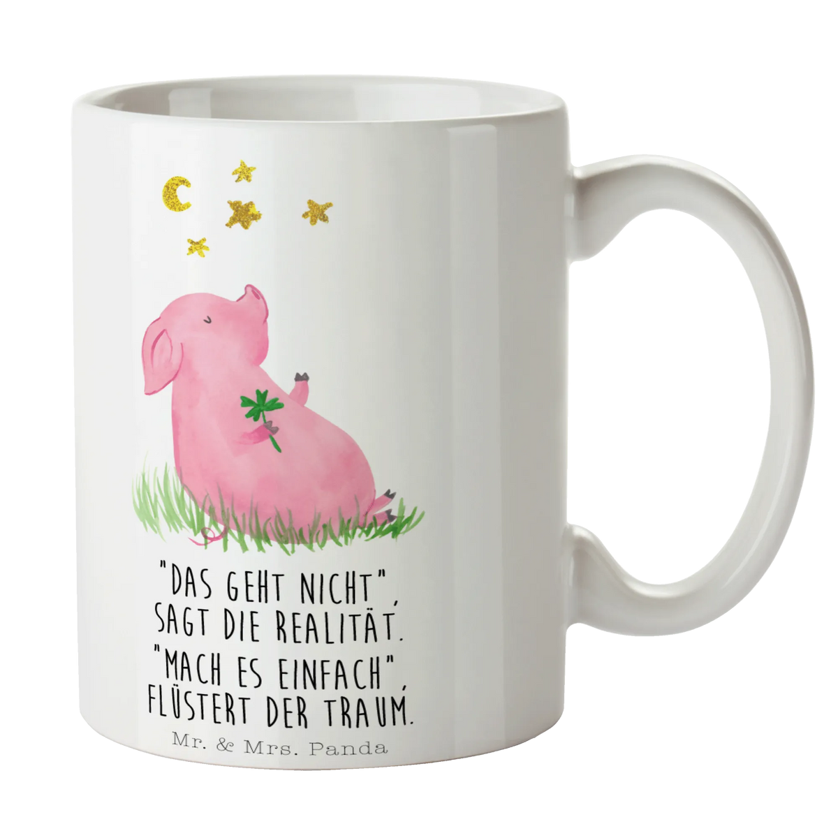 Mug Pig Luck cute, cute animal motives, hand drawn, funny sayings, good mood, special gifts, gift ideas, animal lover, small animals, gifts, card, goals, Lucky bastard. Luck, asterisks, lucky charm, piglet, stars