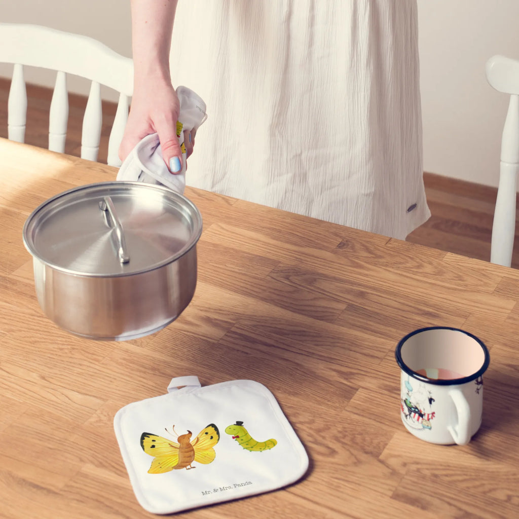 Pot holder Caterpillar butterfly Ofenhandschuhe, Topflappenset, Topflappen lustig, Topfuntersetzer, Topflappen, Topflappen Set, Schöne Topflappen, Topflappen 2er Set, Topfhandschuhe, Topfhandschuh, Topflappen mit Spruch, Ofenhandschuh, Tiermotive, Gute Laune, lustige Sprüche, Tiere, Schönheit, Entwicklung, Raupe, Schmetterling, Kokon, Aufwachsen, Hütchen, Erwachsen werden, Hut, Zitronenfalter