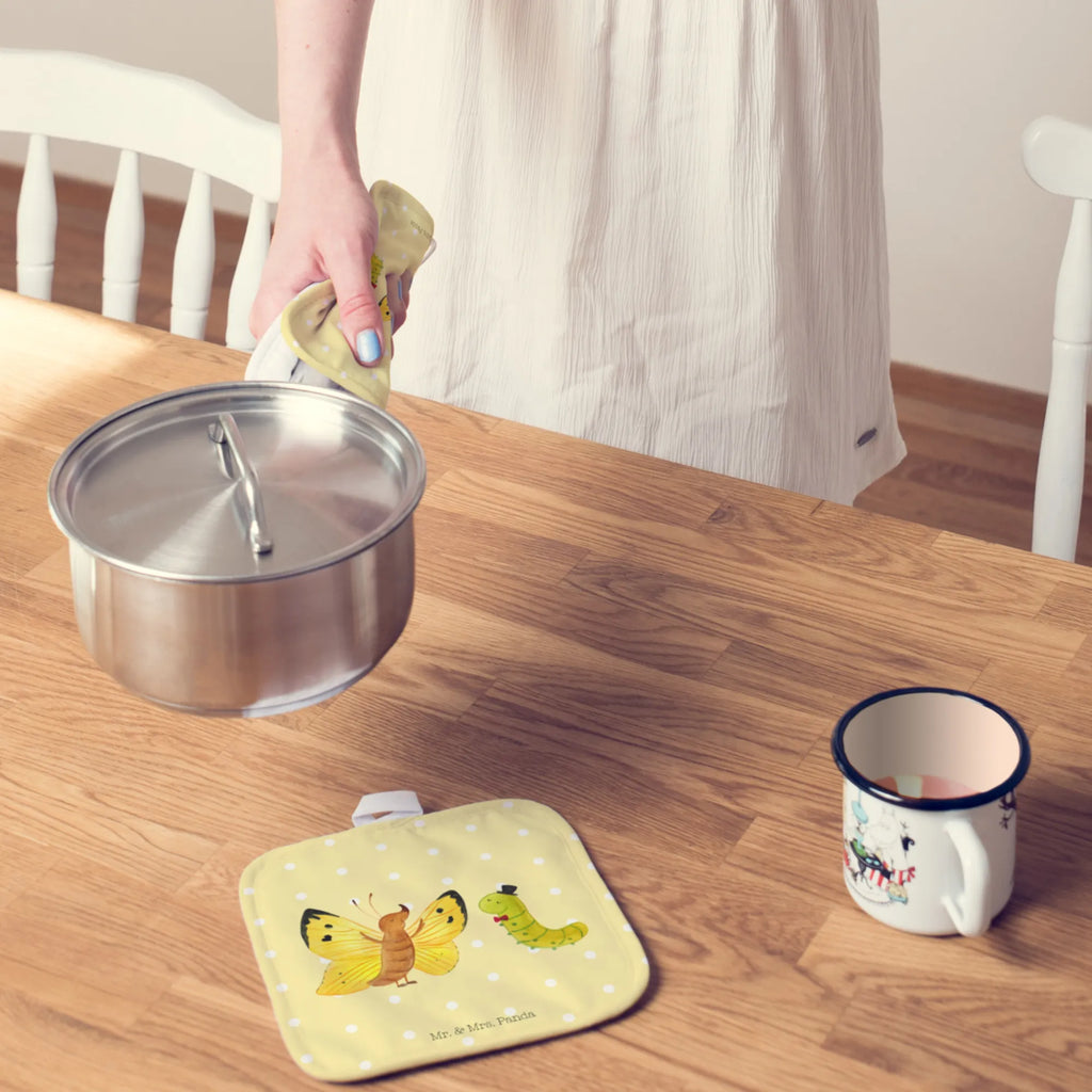 Pot holder Caterpillar butterfly Ofenhandschuhe, Topflappenset, Topflappen lustig, Topfuntersetzer, Topflappen, Topflappen Set, Schöne Topflappen, Topflappen 2er Set, Topfhandschuhe, Topfhandschuh, Topflappen mit Spruch, Ofenhandschuh, Tiermotive, Gute Laune, lustige Sprüche, Tiere, Schönheit, Entwicklung, Raupe, Schmetterling, Kokon, Aufwachsen, Hütchen, Erwachsen werden, Hut, Zitronenfalter