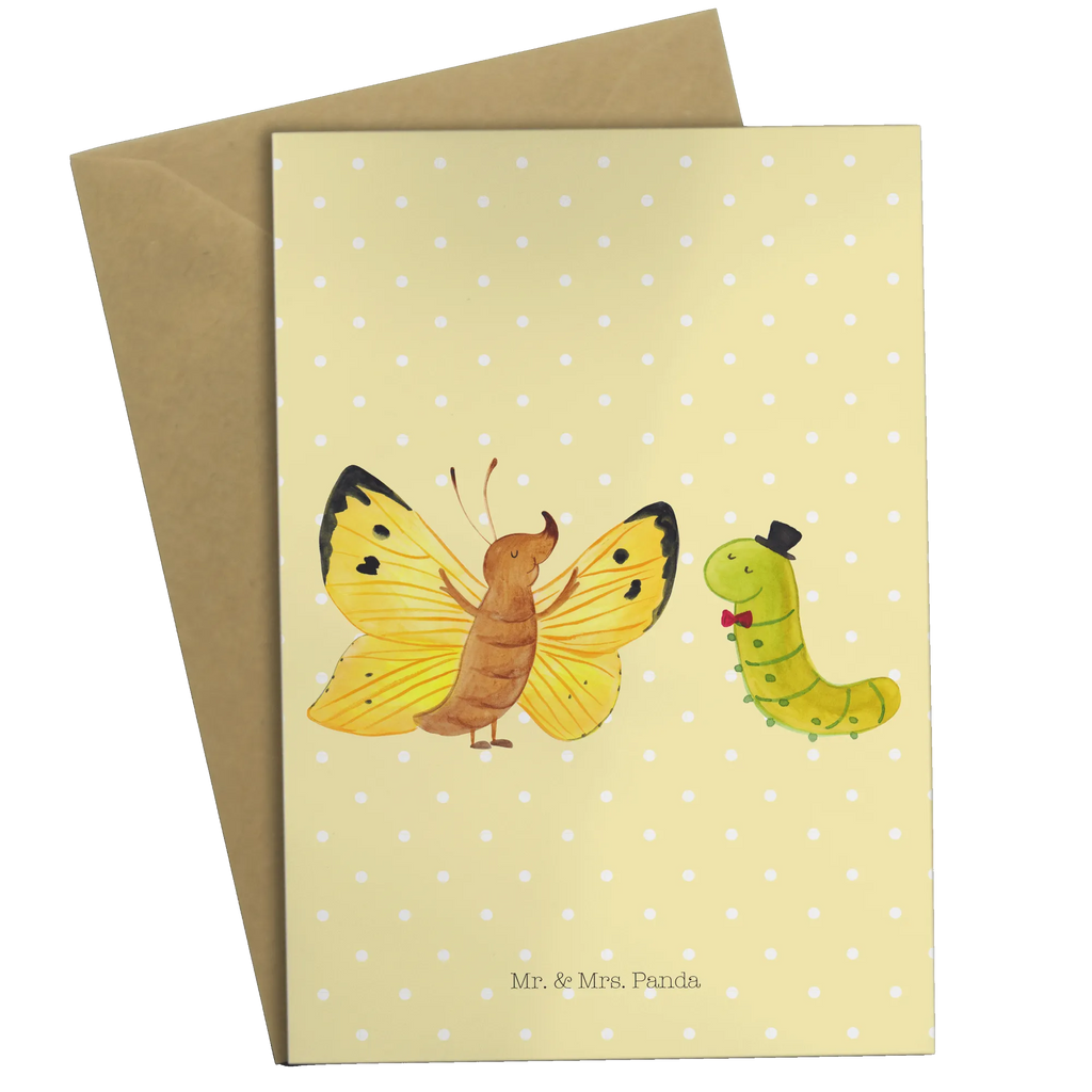 Greetings card Caterpillar butterfly Glückwunschkarte, Geburtstagskarte, Ansichtskarten, Einladungskarte, Klappkarte, Grußkarte, Karte, Hochzeitskarte, Tiermotive, Gute Laune, lustige Sprüche, Tiere, Zitronenfalter, Schmetterling, Hut, Schönheit, Hütchen, Erwachsen werden, Entwicklung, Raupe, Aufwachsen, Kokon