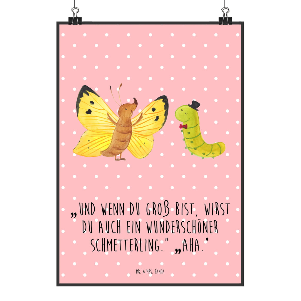 Plakat gąsienica motyl Motywy zwierzęce, dobra energia, zabawne powiedzonka, zwierzęta