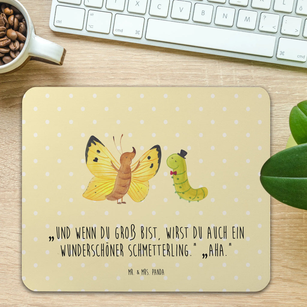 Mouse mat Caterpillar butterfly Büroausstattung, Designer Mauspad, PC Zubehör, Mousepad, Computer zubehör, Einzigartiges Mauspad, Mauspad, Arbeitszimmer, Mauspad Büro, Mausunterlage, Tiermotive, Gute Laune, lustige Sprüche, Tiere, Zitronenfalter, Entwicklung, Kokon, Raupe, Schmetterling, Hütchen, Hut, Erwachsen werden, Aufwachsen, Schönheit