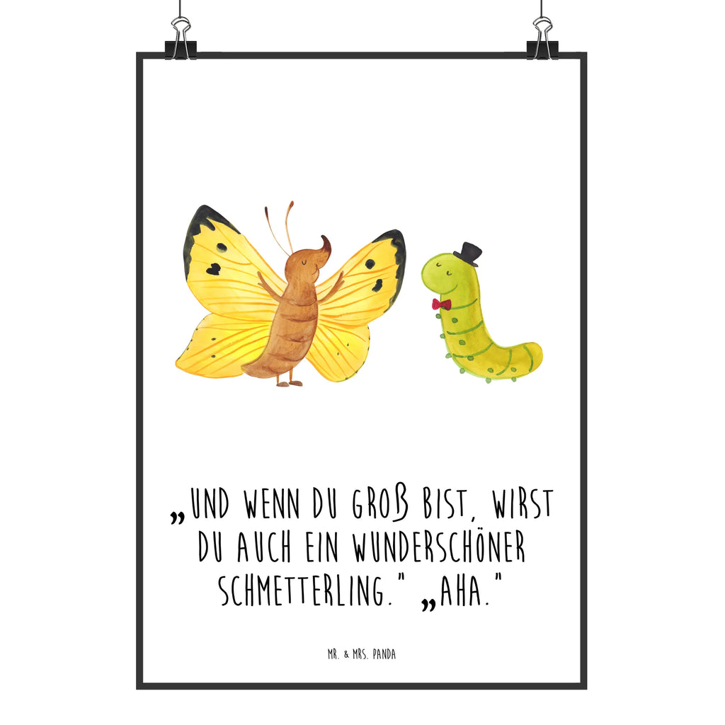 Plakat gąsienica motyl Motywy zwierzęce, dobra energia, zabawne powiedzonka, zwierzęta