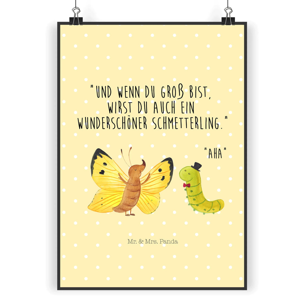 Plakat gąsienica motyl Motywy zwierzęce, dobra energia, zabawne powiedzonka, zwierzęta