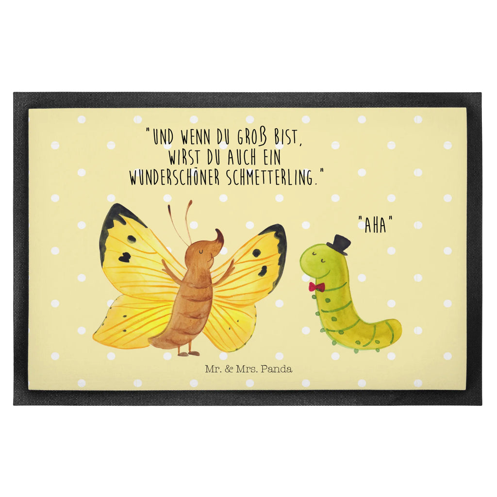 Doormat Caterpillar butterfly small animals, cute, funny, cute animal motives, hand drawn, small world, funny sayings, good mood, happy, gifts, gift ideas, special gifts, animal lover, card, growing up, butterfly, Caterpillar, lemon butterfly, cocoon, beauty, hat, development