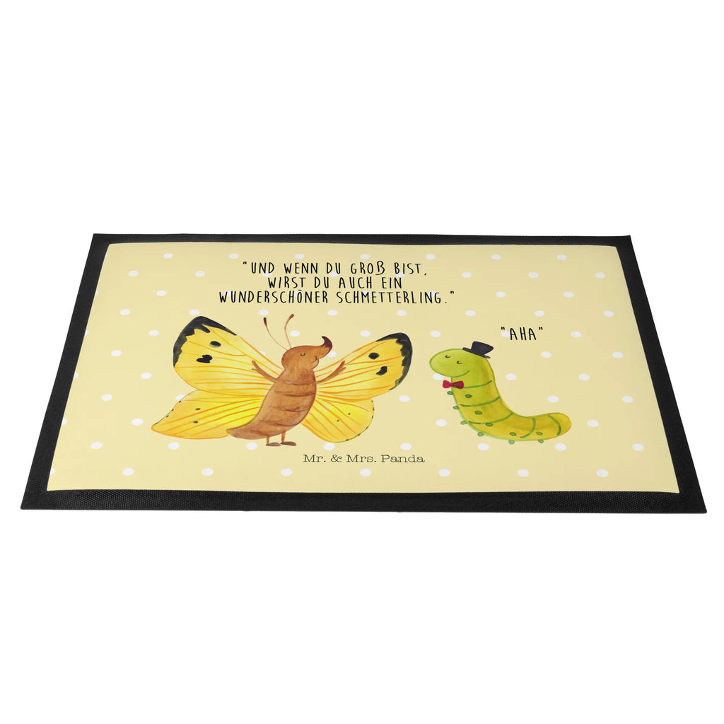 Doormat Caterpillar butterfly small animals, cute, funny, cute animal motives, hand drawn, small world, funny sayings, good mood, happy, gifts, gift ideas, special gifts, animal lover, card, growing up, butterfly, Caterpillar, lemon butterfly, cocoon, beauty, hat, development