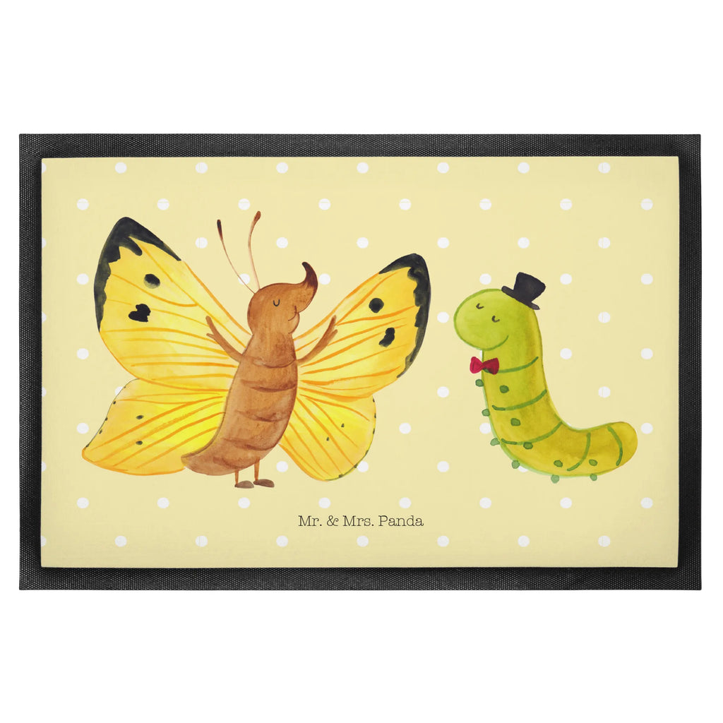 Doormat Caterpillar butterfly small animals, cute, funny, cute animal motives, hand drawn, small world, funny sayings, good mood, happy, gifts, gift ideas, special gifts, animal lover, card, growing up, butterfly, Caterpillar, lemon butterfly, cocoon, beauty, hat, development
