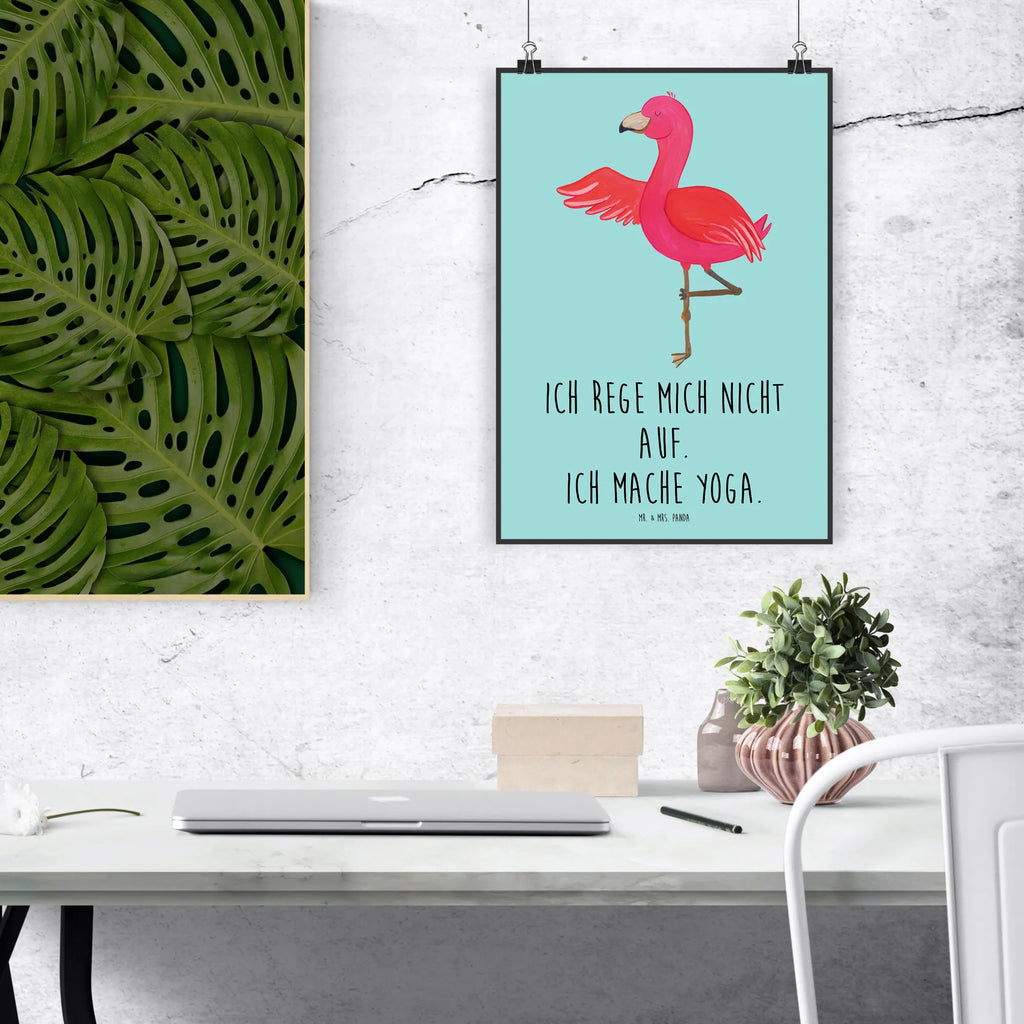 Poster flamingo yoga wanddeko, Bild für Wand, drucke, grafikposter, Wanddekoration, Wandposter, Designposter, Wandschmuck, Mr. & Mrs. Panda Poster, Posterdruck, kunstposter, Wanddeko Bild, kunst für die wand, Deko Bild, Wandbild, wandkunst, wanddruck, Bild, kunstdruck poster, Plakat, Poster, Kunstdruck, Flamingo, Yoga, Ärger, Namaste, Achtsamkeit, Tiefenentspannung, Aufregen, Entspannung, Yoga-Übung, Vogel