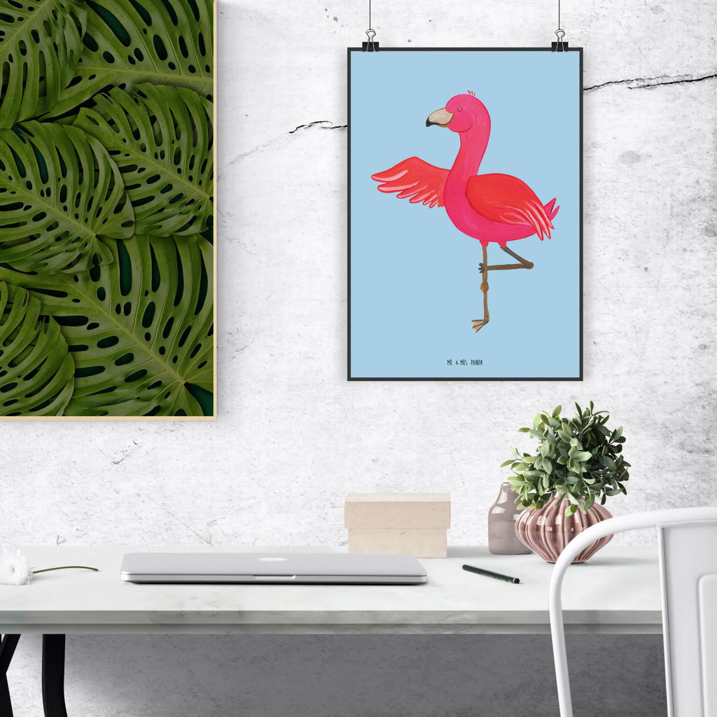 Poster flamingo yoga wanddeko, Bild für Wand, drucke, grafikposter, Wanddekoration, Wandposter, Designposter, Wandschmuck, Mr. & Mrs. Panda Poster, Posterdruck, kunstposter, Wanddeko Bild, kunst für die wand, Deko Bild, Wandbild, wandkunst, wanddruck, Bild, kunstdruck poster, Plakat, Poster, Kunstdruck, Flamingo, Yoga, Ärger, Namaste, Achtsamkeit, Tiefenentspannung, Aufregen, Entspannung, Yoga-Übung, Vogel