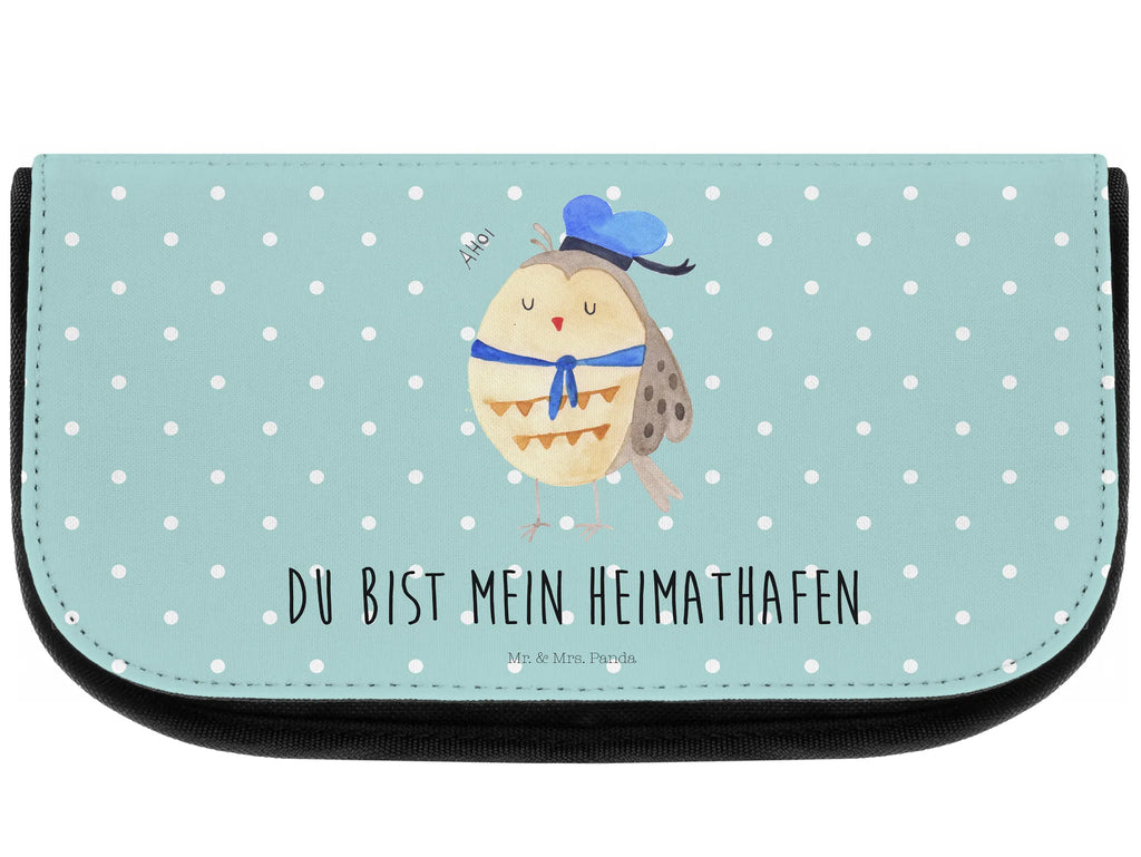 Kosmetiktasche Eule Matrose Schminktäschchen, Reisenecessaires, beauty tasche, kulturtäschchen, kleines Täschchen, reiseschminktasche, Kulturtasche, Waschbeutel, Waschtasche, beauty case, utensilientasche, kosmetik beutel, Organizer Tasche, Schminkbeutel, Kulturbeutel, kosmetiktäschchen, Beautybag, hygiene tasche, zubehörtasche, reise kosmetiktasche, Schminktasche, Make-Up Bag, bad tasche, Necessaire, toilettenbeutel, Kosmetiktasche, Beauty Bag, Toilettentasche, Eule, Owl, Ehe, Freundin, Matrose, Eule Deko, Seefahrer, Eule Spruch, Wortspiel Lustig, Heimathafen, Hochzeitstag Geschenk