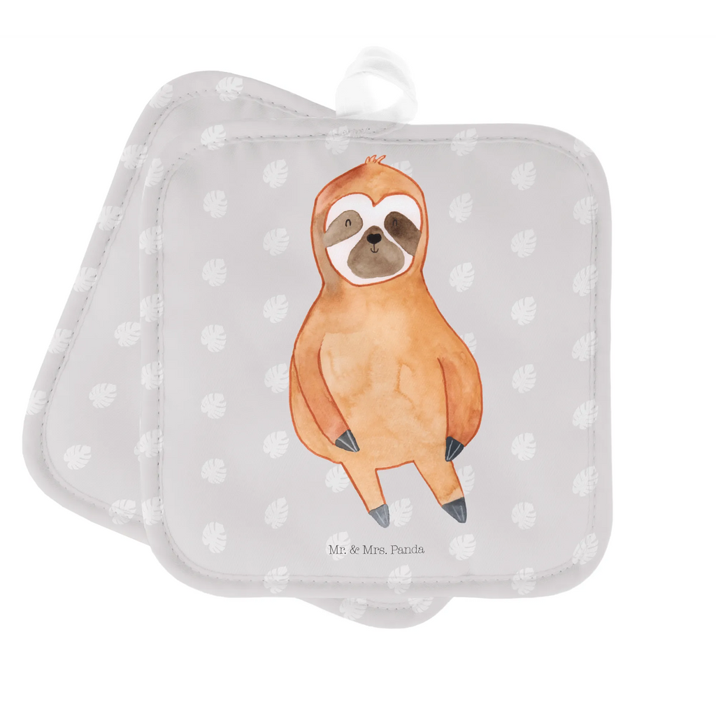 2-elementowy zestaw podkładek pod garnki leniwiec Zadowolony Topflappen, Topflappen Set, Topflappenset, 2er Set Topflappen, Topfuntersetzer, topfhalter, Topflappen 2er Set, Topfhandschuhe, Faultier Deko, Faultier, Faultier Geschenk, Pause, faul, Happy, Zufriedenheit, Lieblingstier, Faultiere, Gelassenheit, glücklich, Relaxen, Glück, Zufrieden, Frieden, Ruhe