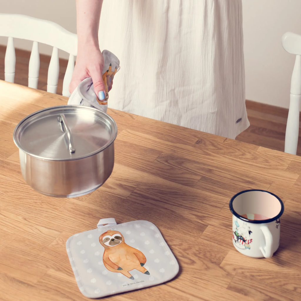 2-elementowy zestaw podkładek pod garnki leniwiec Zadowolony Topflappen, Topflappen Set, Topflappenset, 2er Set Topflappen, Topfuntersetzer, topfhalter, Topflappen 2er Set, Topfhandschuhe, Faultier Deko, Faultier, Faultier Geschenk, Pause, faul, Happy, Zufriedenheit, Lieblingstier, Faultiere, Gelassenheit, glücklich, Relaxen, Glück, Zufrieden, Frieden, Ruhe