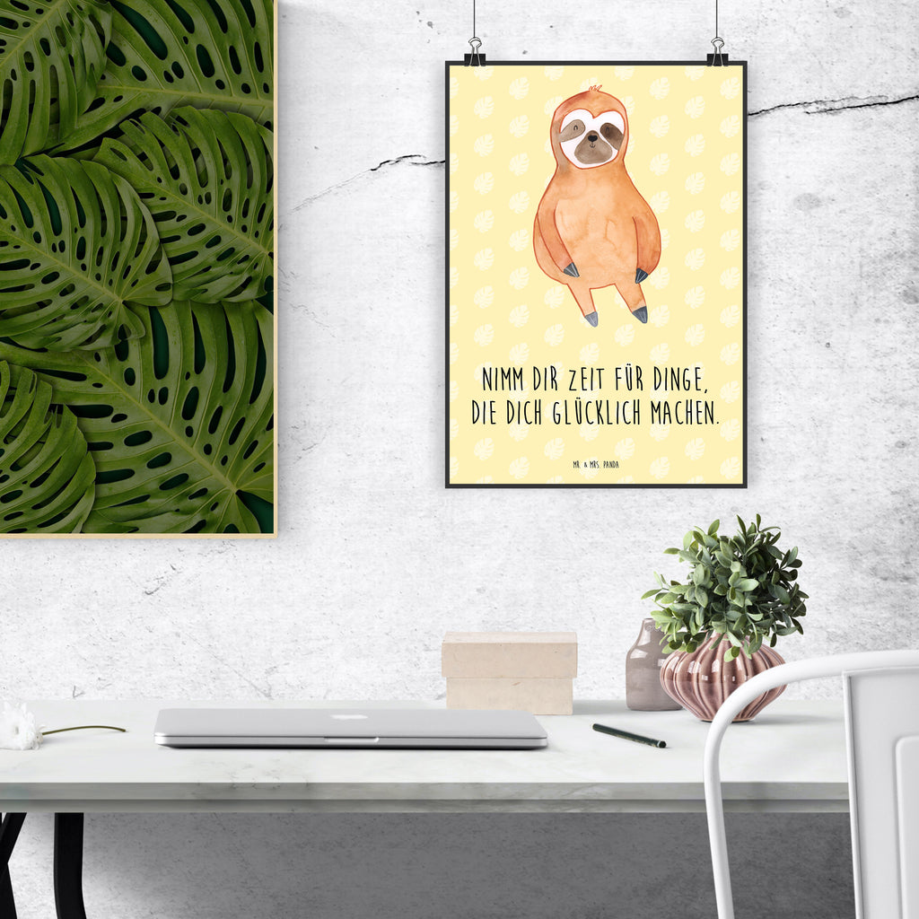 Poster sloth Satisfied Kunstdruck, Wandposter, Wanddeko Bild, Posterdruck, kunstdruck poster, Bild, wanddeko, wanddruck, wandkunst, Designposter, Poster, kunstposter, kunst für die wand, drucke, Wandbild, Bild für Wand, Deko Bild, Mr. & Mrs. Panda Poster, Plakat, Wandschmuck, Wanddekoration, grafikposter, Faultier, Faultier Deko, Faultier Geschenk, glücklich, faul, Glück, Pause, Ruhe, Faultiere, Gelassenheit, Lieblingstier, Happy, Relaxen, Zufriedenheit, Frieden, Zufrieden