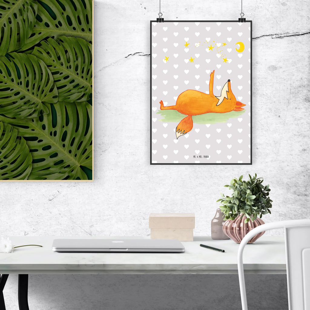 Plakat lis Gwiazdy Wanddekoration, Kunstdruck, Wandposter, Bild, Wanddeko, Küchenposter, Wanddeko Bild, Designposter, Raumdekoration, Poster, Posterdruck, Mr. & Mrs. Panda Poster, Kinderposter, Handgemaltes Poster, Fuchs, Romantik, Füchse, Spruch positiv, Always Look on the Bright Side of Life, tröstende Worte, Spruch schön