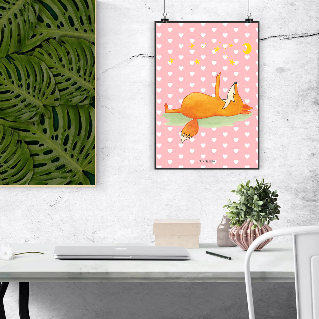 Plakat lis Gwiazdy Wanddekoration, Kunstdruck, Wandposter, Bild, Wanddeko, Küchenposter, Wanddeko Bild, Designposter, Raumdekoration, Poster, Posterdruck, Mr. & Mrs. Panda Poster, Kinderposter, Handgemaltes Poster, Fuchs, Romantik, Füchse, Spruch positiv, Always Look on the Bright Side of Life, tröstende Worte, Spruch schön