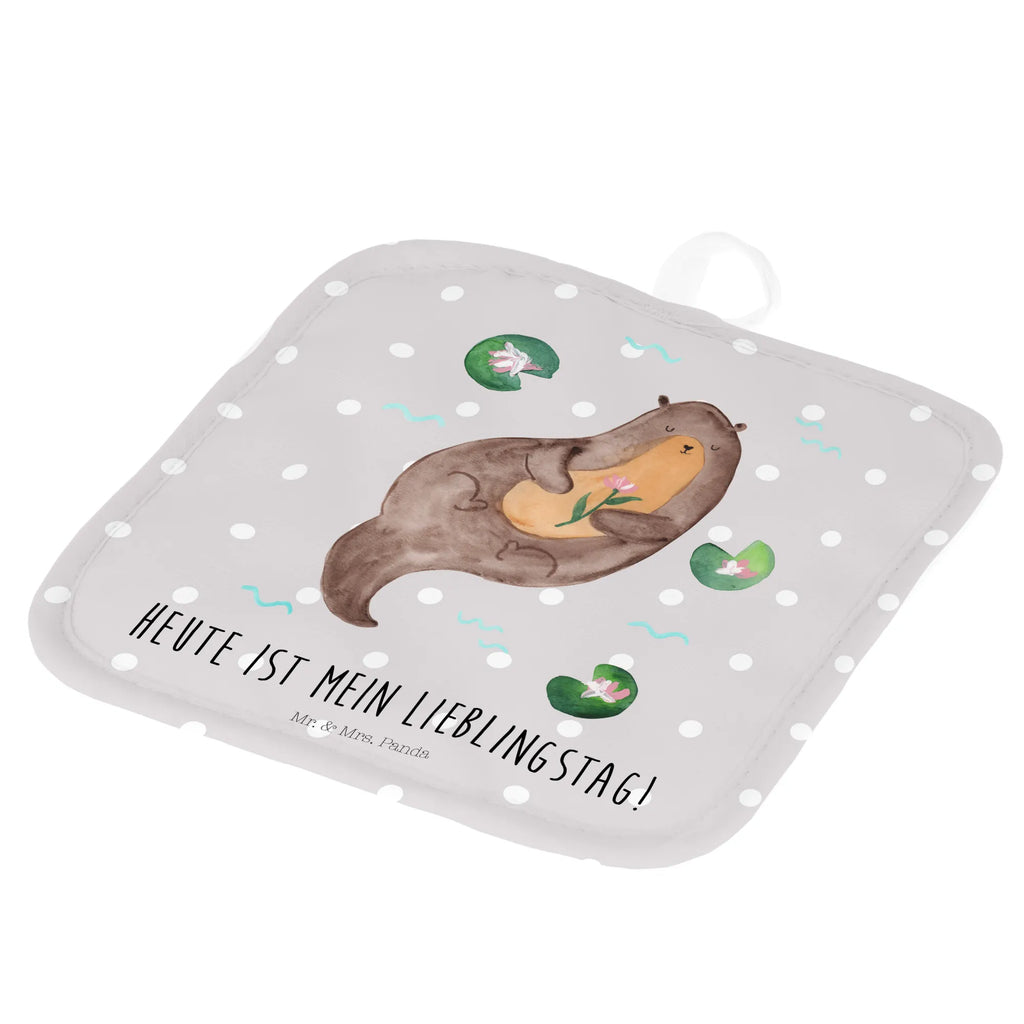 2er Set Topflappen  Otter mit Seerose Topfhandschuh, Topfuntersetzer, Topflappen Set, Ofenhandschuh, Schöne Topflappen, Topflappen lustig, Ofenhandschuhe, Topflappenset, Topflappen 2er Set, Topflappen mit Spruch, Topflappen, Topfhandschuhe, Otter, Fischotter, Seeotter, Otter Seeotter See Otter