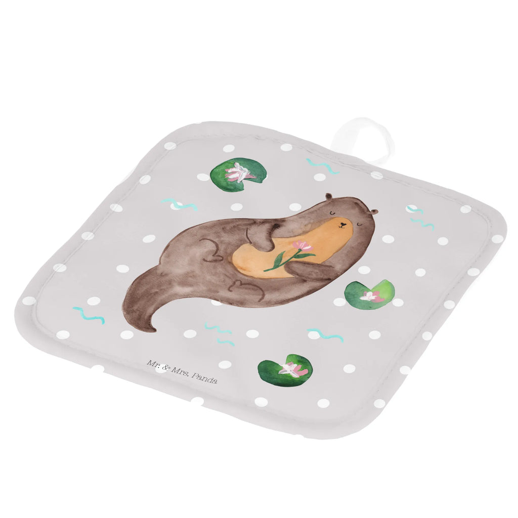 2er Set Topflappen  Otter mit Seerose Topfhandschuh, Topfuntersetzer, Topflappen Set, Ofenhandschuh, Schöne Topflappen, Topflappen lustig, Ofenhandschuhe, Topflappenset, Topflappen 2er Set, Topflappen mit Spruch, Topflappen, Topfhandschuhe, Otter, Fischotter, Seeotter, Otter Seeotter See Otter