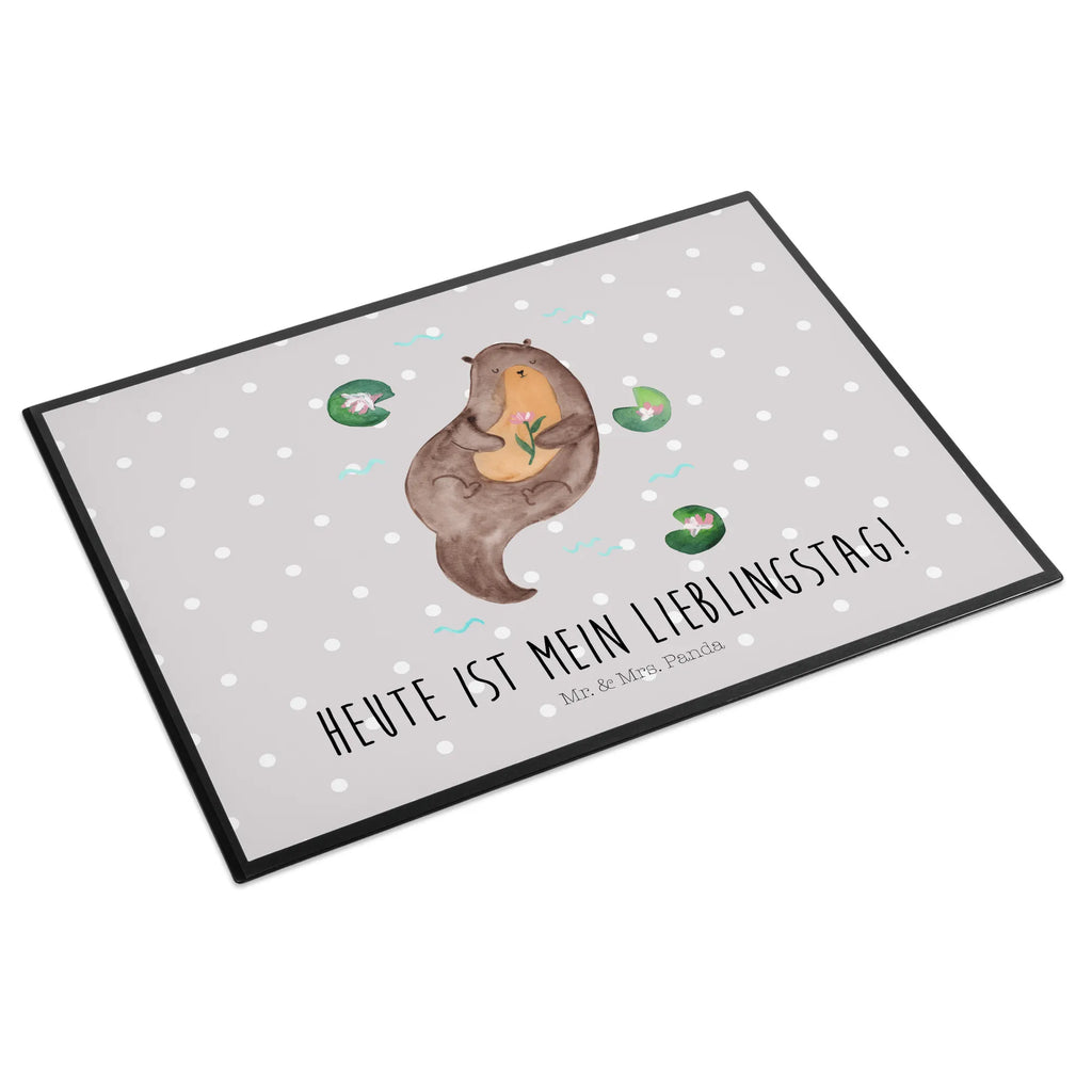 Schreibtischunterlage Otter mit Seerose Büroartikel, Schreibtisch Unterlagen, Schreibtischauflage, Bürobedarf, Schreibwaren, Schreibunterlage, Schreibtischunterlage Groß, Otter, Fischotter, Seeotter, Otter Seeotter See Otter