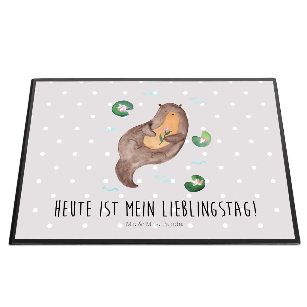 Schreibtischunterlage Otter mit Seerose Büroartikel, Schreibtisch Unterlagen, Schreibtischauflage, Bürobedarf, Schreibwaren, Schreibunterlage, Schreibtischunterlage Groß, Otter, Fischotter, Seeotter, Otter Seeotter See Otter