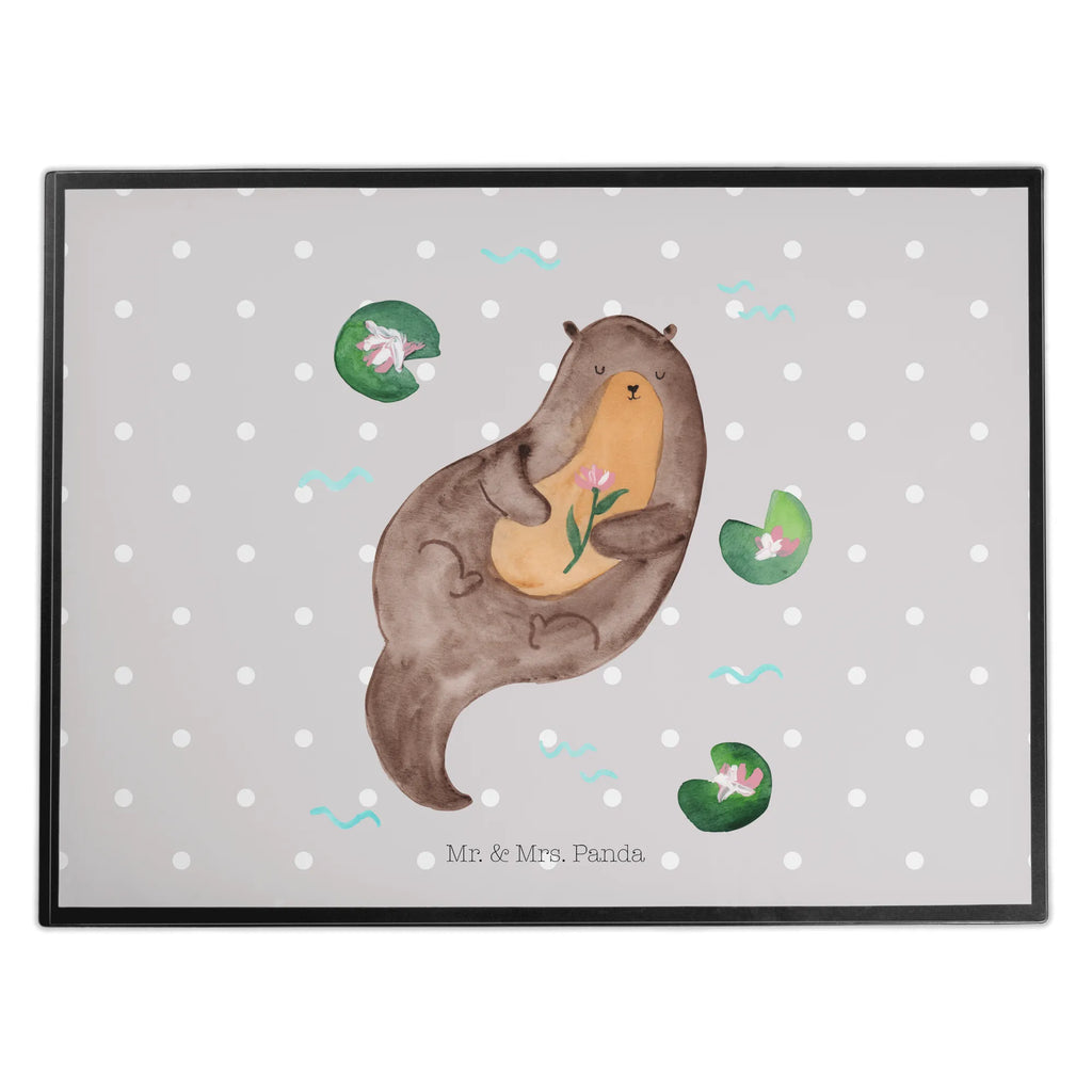 Schreibtischunterlage Otter mit Seerose Büroartikel, Schreibtisch Unterlagen, Schreibtischauflage, Bürobedarf, Schreibwaren, Schreibunterlage, Schreibtischunterlage Groß, Otter, Fischotter, Seeotter, Otter Seeotter See Otter
