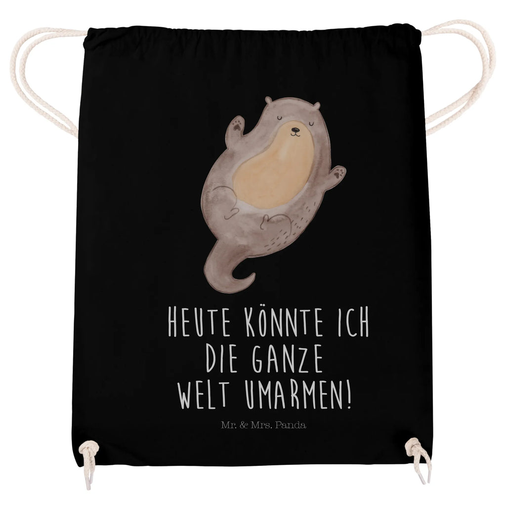 Drawstring bag otter Embrace sports bag, jute bag, gym bag, carrier bag, bag, hipster, otter, marten, sea otter, European otter, water mammal, aquatic animal, baby otter, predator, water, otter gifts, animal lover, gift ideas for animal lovers, animal, mammal, water animal, gifts for people in love, Otter Sea Otter Lake Otter