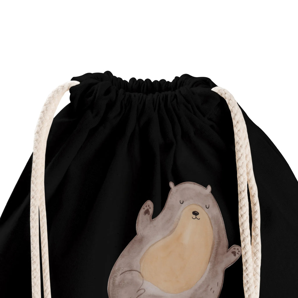 Drawstring bag otter Embrace sports bag, jute bag, gym bag, carrier bag, bag, hipster, otter, marten, sea otter, European otter, water mammal, aquatic animal, baby otter, predator, water, otter gifts, animal lover, gift ideas for animal lovers, animal, mammal, water animal, gifts for people in love, Otter Sea Otter Lake Otter