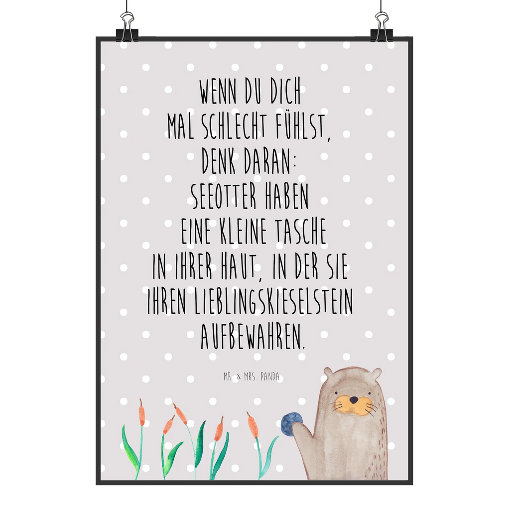 Poster Otter Stein Kinderposter, Wanddeko Bild, Wandposter, Wanddekoration, Küchenposter, Mr. & Mrs. Panda Poster, Posterdruck, Designposter, Wanddeko, Bild, Poster, Handgemaltes Poster, Raumdekoration, Kunstdruck, Otter, Fischotter, Seeotter, Otter Seeotter See Otter