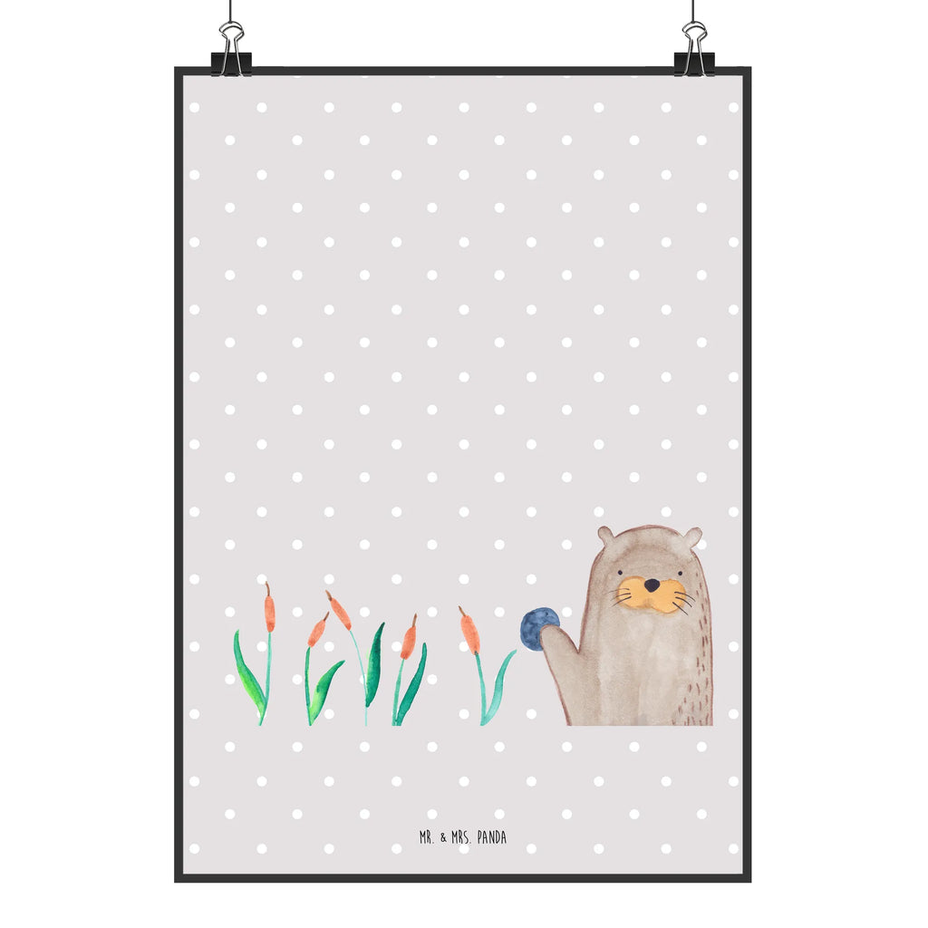 Poster Otter Stein Kinderposter, Wanddeko Bild, Wandposter, Wanddekoration, Küchenposter, Mr. & Mrs. Panda Poster, Posterdruck, Designposter, Wanddeko, Bild, Poster, Handgemaltes Poster, Raumdekoration, Kunstdruck, Otter, Fischotter, Seeotter, Otter Seeotter See Otter