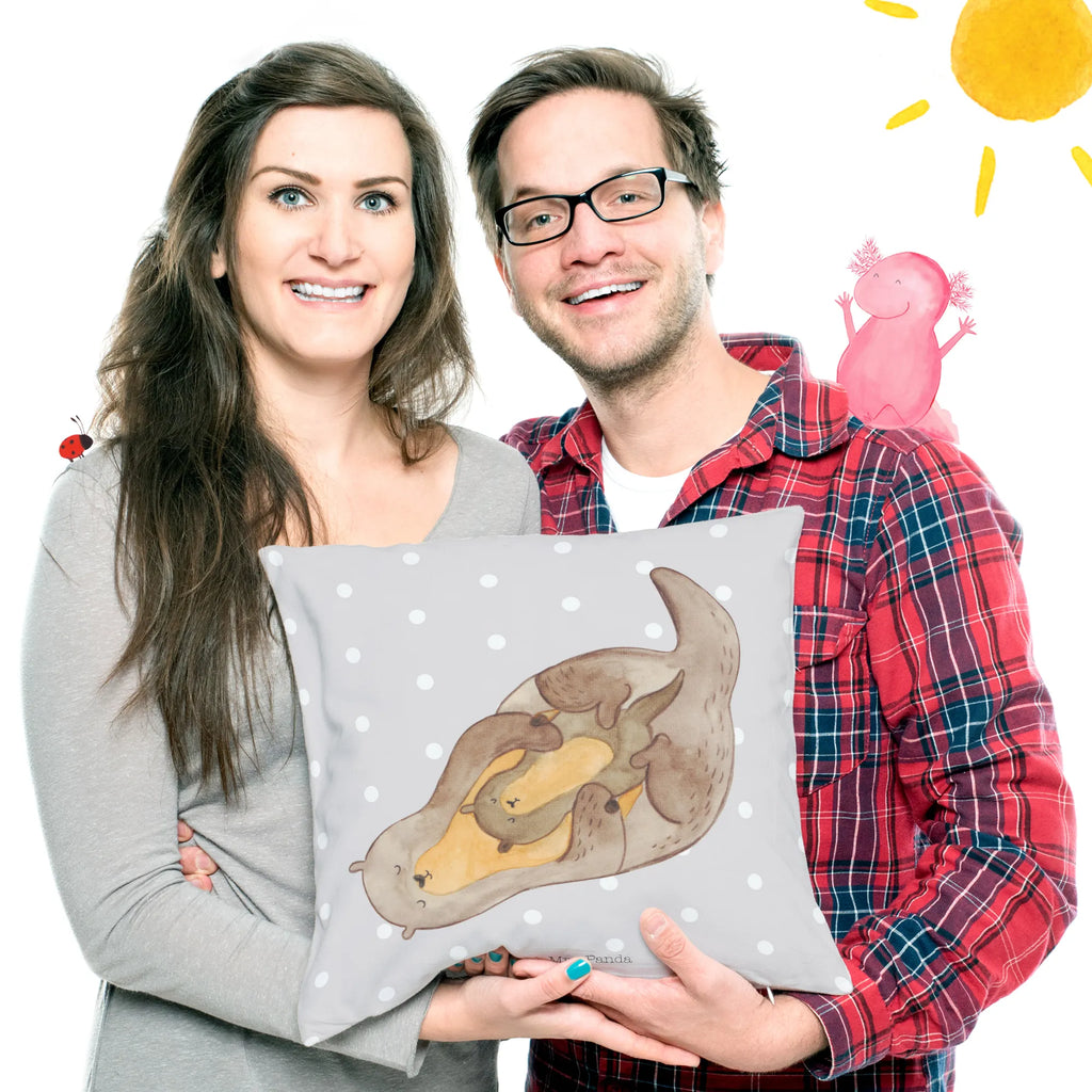 40x40 poduszka wydra dziecko Kuna, wydra, morska wydra