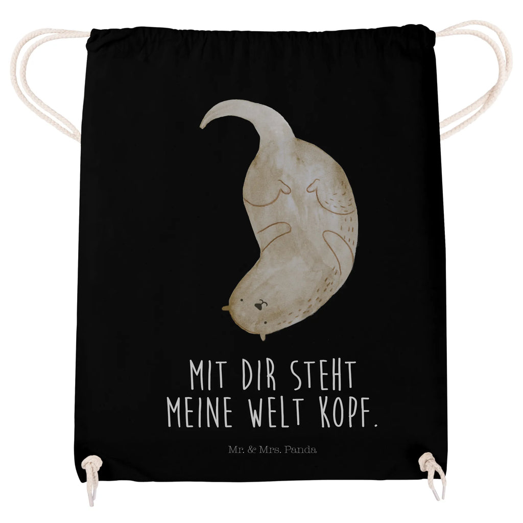 Drawstring bag otter upside down sports bag, gym bag, carrier bag, hipster, jute bag, bag, otter, marten, sea otter, European otter, water mammal, aquatic animal, baby otter, predator, water, otter gifts, animal lover, gift ideas for animal lovers, animal, mammal, water animal, gifts for people in love, Otter Sea Otter Lake Otter