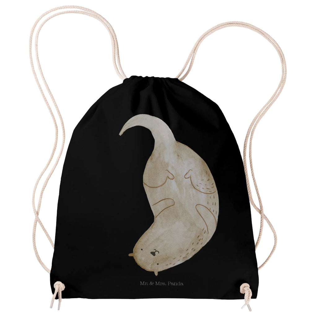 Drawstring bag otter upside down sports bag, gym bag, carrier bag, hipster, jute bag, bag, otter, marten, sea otter, European otter, water mammal, aquatic animal, baby otter, predator, water, otter gifts, animal lover, gift ideas for animal lovers, animal, mammal, water animal, gifts for people in love, Otter Sea Otter Lake Otter