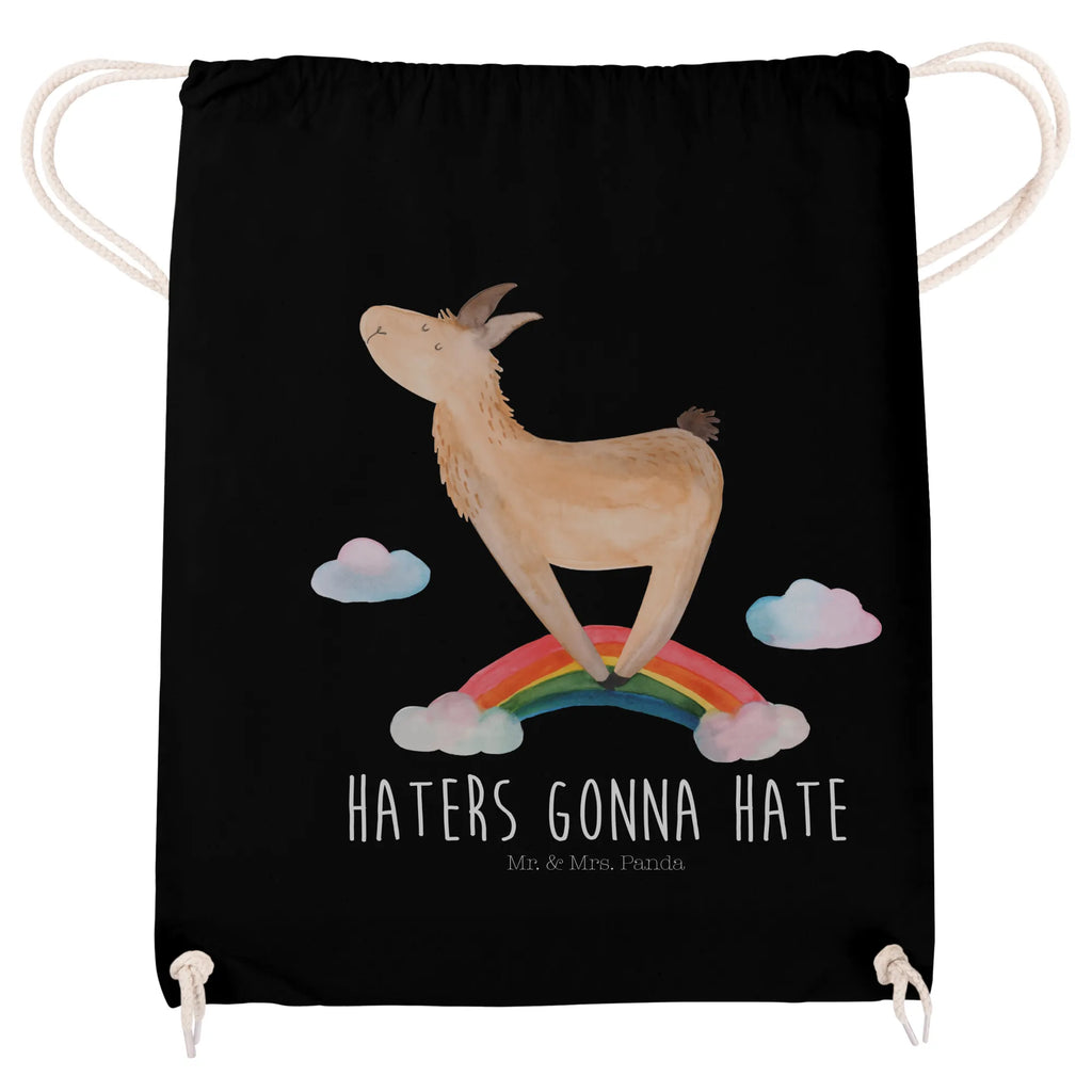 Drawstring bag lama rainbow carrier bag, bag, sports bag, gym bag, hipster, jute bag, Llama, llama, alpaca, trendy animal, Hobby, Cloud country, Rainbow, Lama, Abi, Self-employed, Freedom, Haters gonna hate, Lamas, Outsider, Haters, School