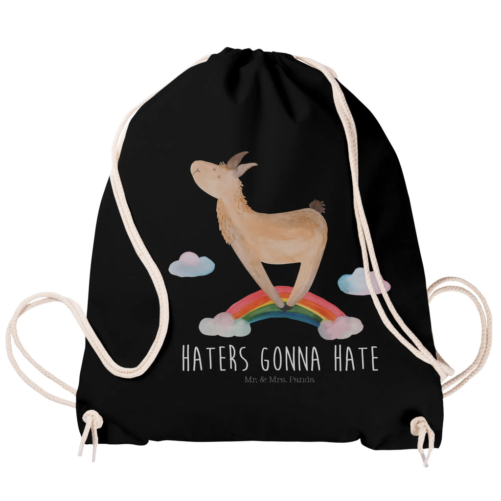 Drawstring bag lama rainbow carrier bag, bag, sports bag, gym bag, hipster, jute bag, Llama, llama, alpaca, trendy animal, Hobby, Cloud country, Rainbow, Lama, Abi, Self-employed, Freedom, Haters gonna hate, Lamas, Outsider, Haters, School