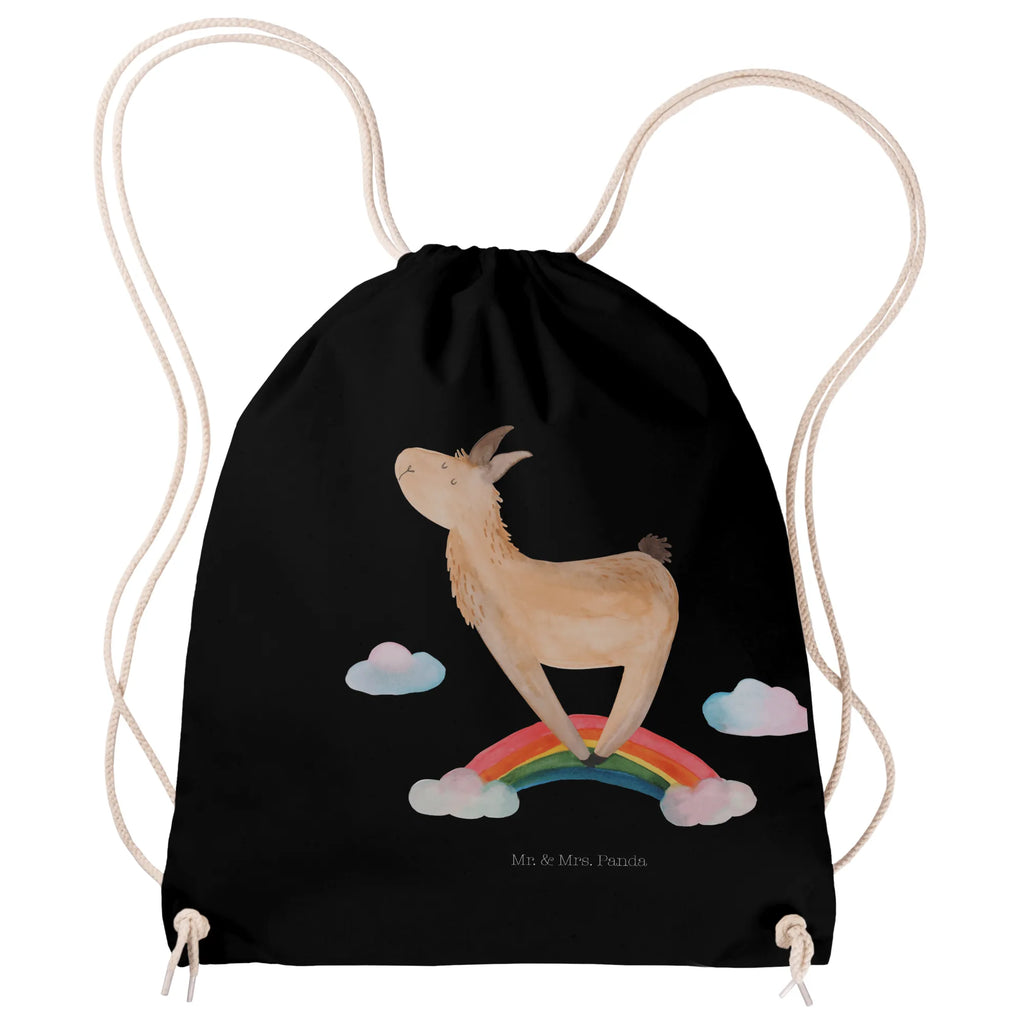 Drawstring bag lama rainbow carrier bag, bag, sports bag, gym bag, hipster, jute bag, Llama, llama, alpaca, trendy animal, Hobby, Cloud country, Rainbow, Lama, Abi, Self-employed, Freedom, Haters gonna hate, Lamas, Outsider, Haters, School