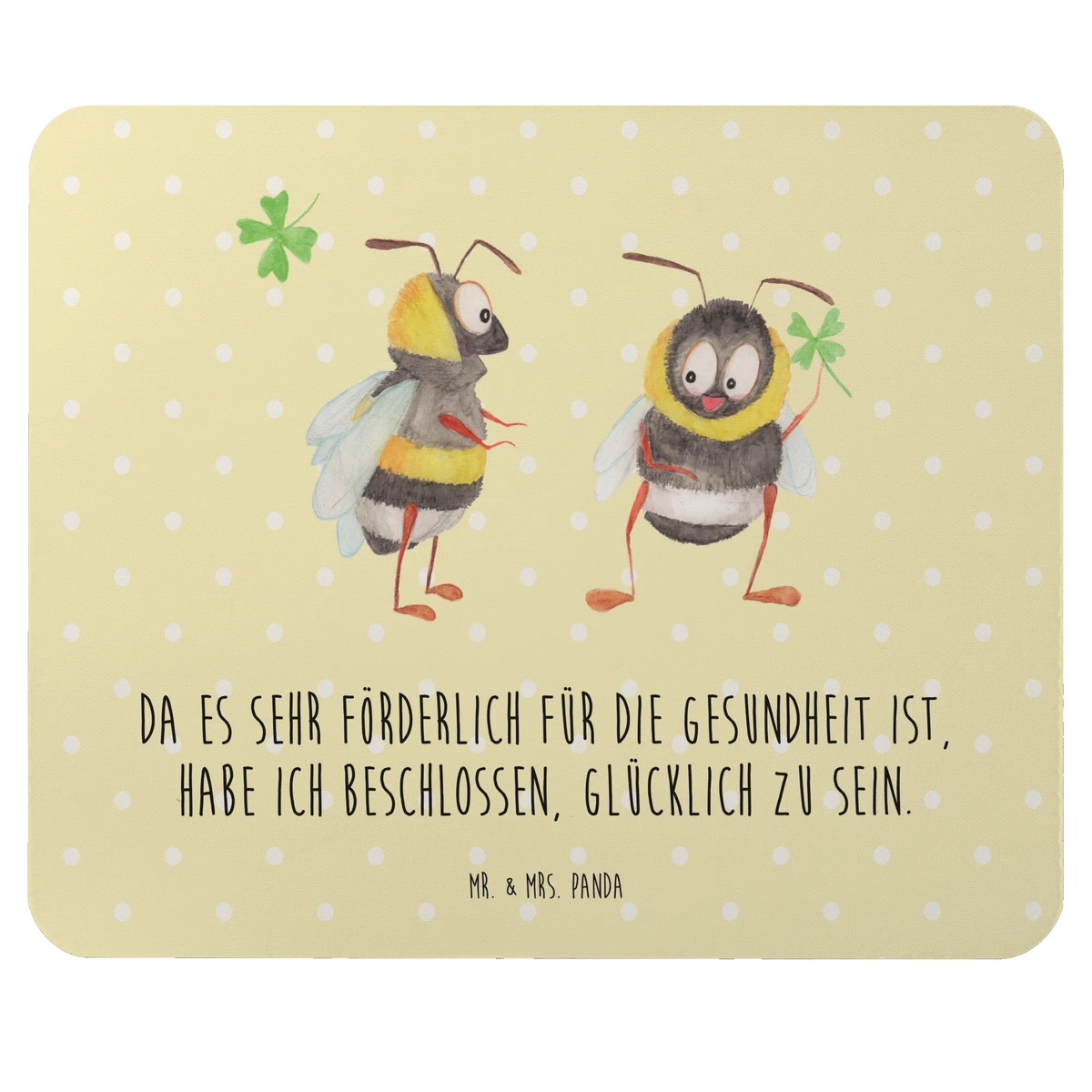 Mouse mat bumblebees shamrock card, gift ideas, gifts, small animals, cute, cute animal motives, hand drawn, funny sayings, good mood, special gifts, animal lover, saying beautiful, saying positive, bumblebee, become happy, bee decoration, saying happy, be happy