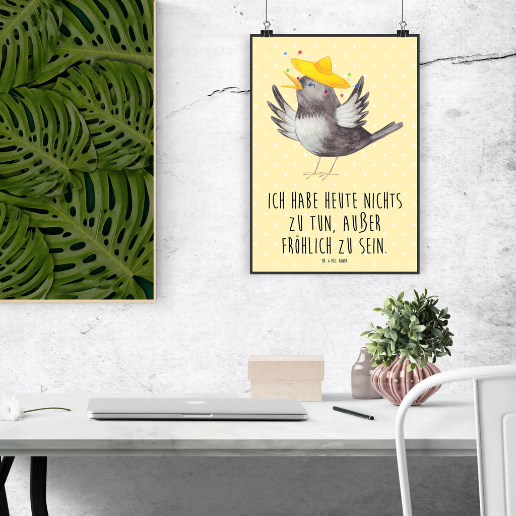 Poster Rabe Sombrero Bild, Poster, Wandschmuck, Wandbild, Design Poster, Wanddeko Bild, wanddruck, Deko Poster, Plakat, grafikposter, kunstdruck poster, Wandposter, kunstposter, wanddeko, wandkunst, Designposter, Panda Poster, Wanddekoration, Posterdruck, Mr. & Mrs. Panda Poster, typografie poster, Kunstdruck, drucke, Deko Bild, Tiermotive, Gute Laune, Lustige Sprüche, Tiere, Motivation, Froh, glücklich sein, Vögel, Glück Spruch, Elster, Spruch Positiv, Fröhlich sein, Rabe, Vogel