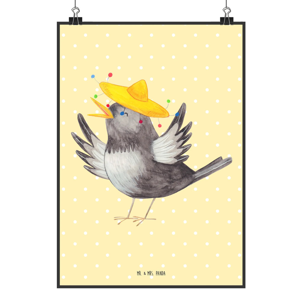 Poster Rabe Sombrero Bild, Poster, Wandschmuck, Wandbild, Design Poster, Wanddeko Bild, wanddruck, Deko Poster, Plakat, grafikposter, kunstdruck poster, Wandposter, kunstposter, wanddeko, wandkunst, Designposter, Panda Poster, Wanddekoration, Posterdruck, Mr. & Mrs. Panda Poster, typografie poster, Kunstdruck, drucke, Deko Bild, Tiermotive, Gute Laune, Lustige Sprüche, Tiere, Motivation, Froh, glücklich sein, Vögel, Glück Spruch, Elster, Spruch Positiv, Fröhlich sein, Rabe, Vogel