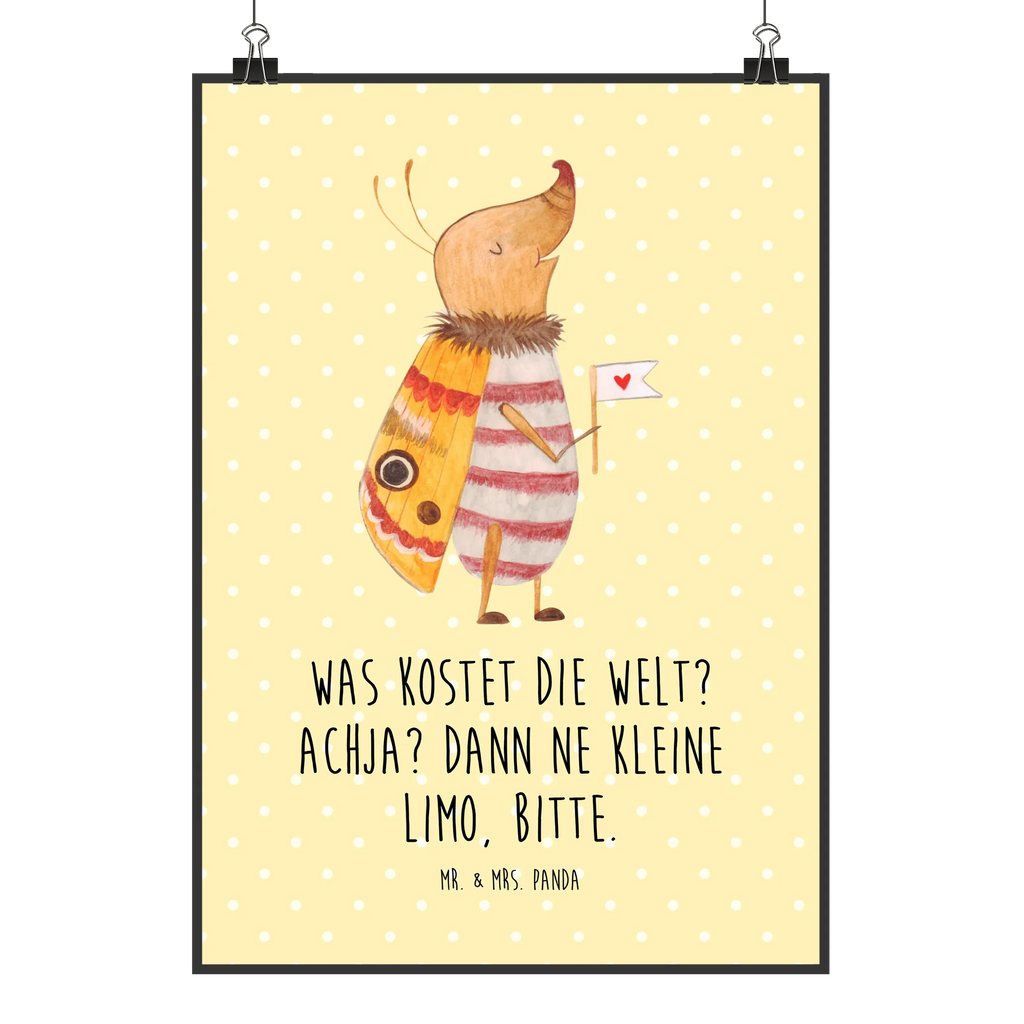 Poster Moth flag Küchenposter, Mr. & Mrs. Panda Poster, Handgemaltes Poster, Kinderposter, Wanddeko, Kunstdruck, Bild, Raumdekoration, Wandposter, Posterdruck, Designposter, Poster, Wanddeko Bild, Wanddekoration, Tiermotive, Gute Laune, lustige Sprüche, Tiere, Spruch lustig, Käfer, Was kostet die Welt, Küche Deko, niedlich, Nachtfalter, Spruch witzig, süß