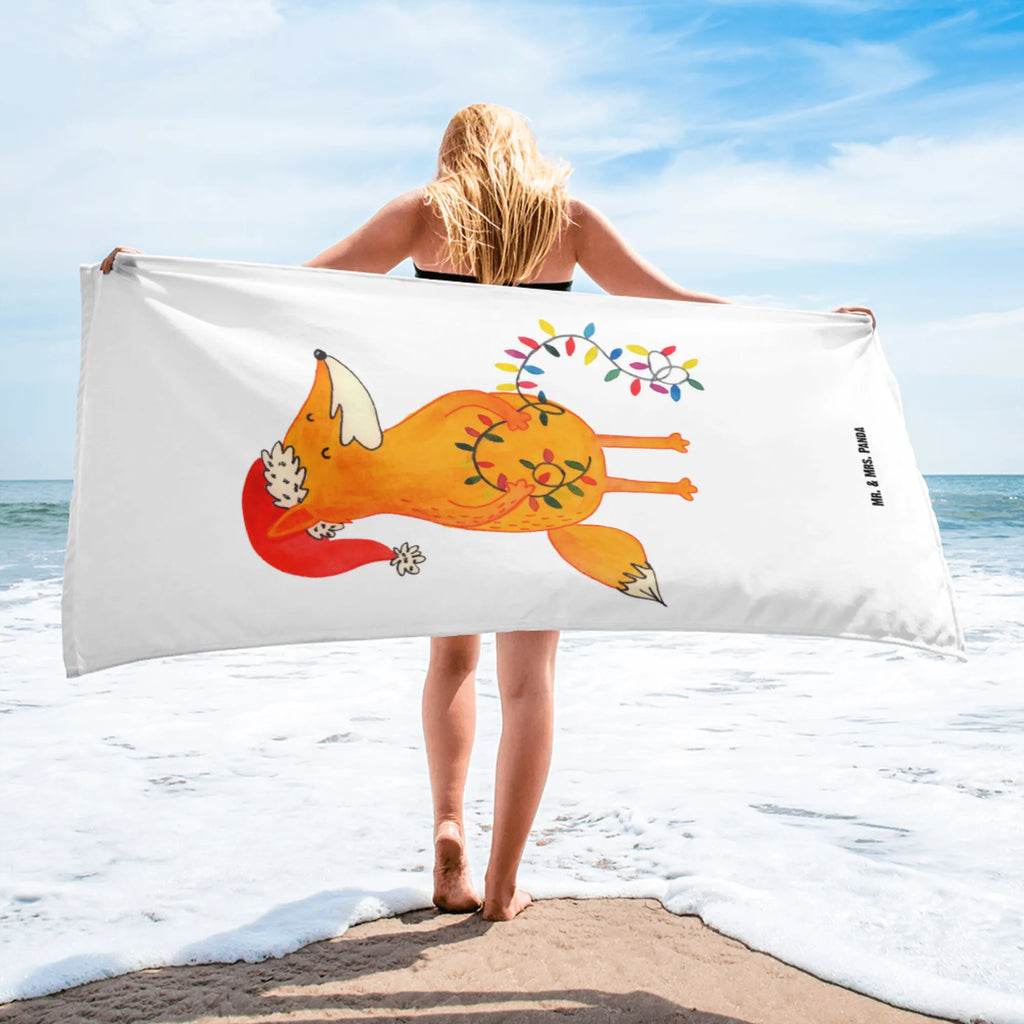 XL ręcznik kąpielowy lis Boże Narodzenie Zima, Boże Narodzenie, dekoracje świąteczne, Mikołaj, Adwent, Wigilia, zimowy motyw